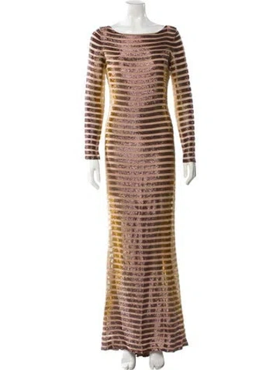 Pre-owned Escada Silk Long Dress W/ Tags In Multi