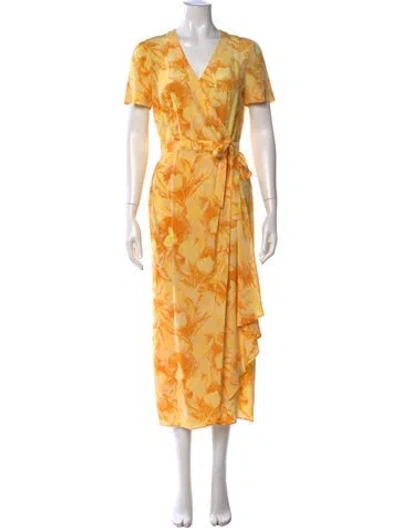 Pre-owned Escada Silk Long Dress In Yellow