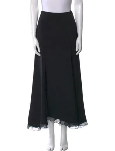 Pre-owned Escada Silk Long Skirt In Black