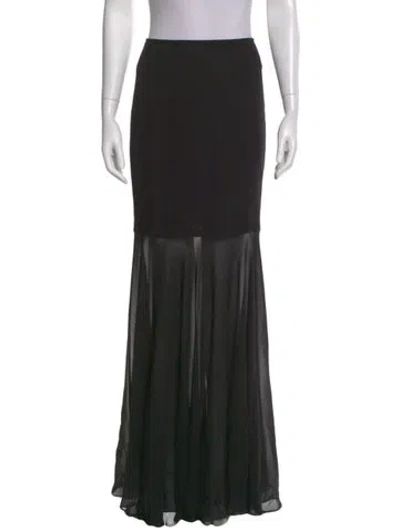 Pre-owned Escada Silk Long Skirt In Black