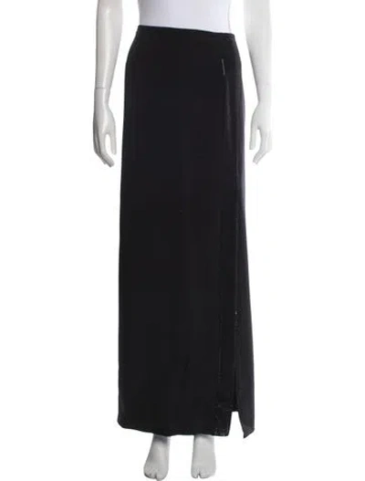 Pre-owned Escada Silk Long Skirt In Black