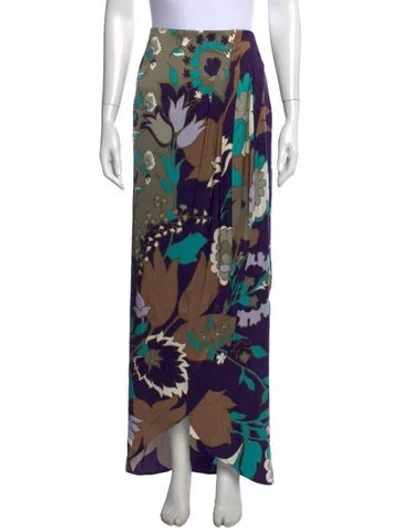 Pre-owned Escada Silk Long Skirt In Purple