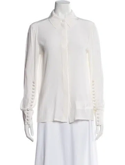 Pre-owned Escada Silk Long Sleeve Blouse In Neutral