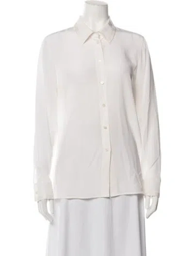 Pre-owned Escada Silk Long Sleeve Blouse In Neutrals