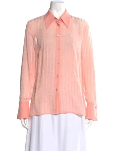 Pre-owned Escada Silk Long Sleeve Blouse In Pink