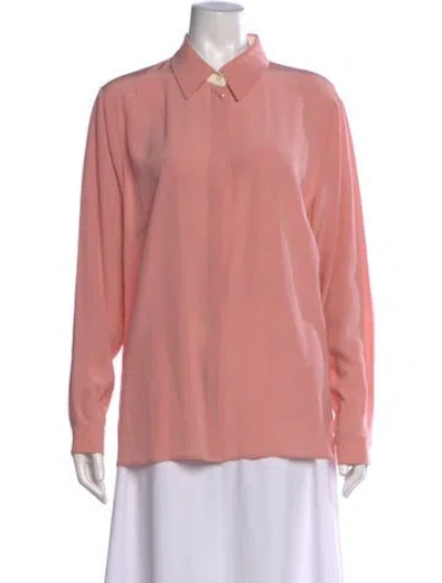 Pre-owned Escada Silk Long Sleeve Blouse In Pink