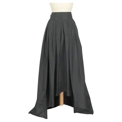 Pre-owned Escada Silk Maxi Skirt In Black