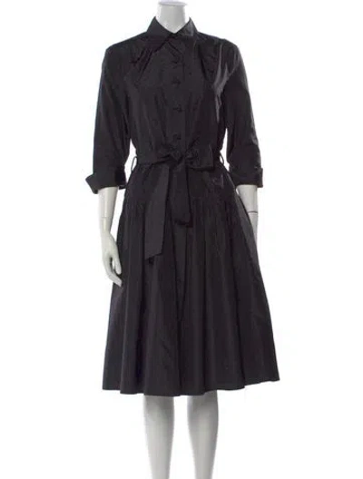 Pre-owned Escada Silk Midi Length Dress In Black