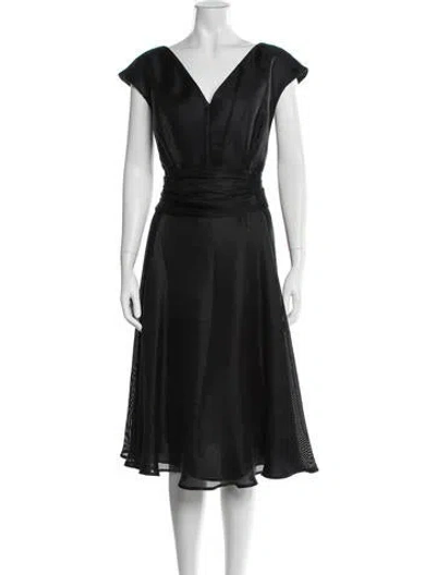 Pre-owned Escada Silk Midi Length Dress In Black