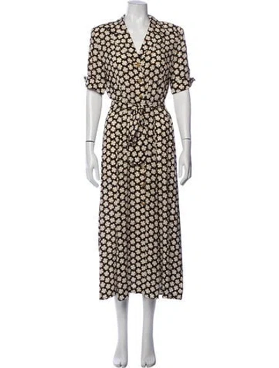 Pre-owned Escada Silk Midi Length Dress In Black