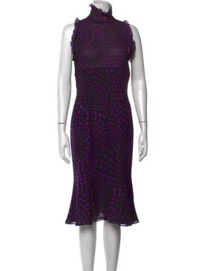 Pre-owned Escada Silk Midi Length Dress In Black