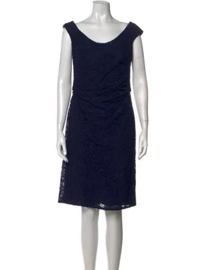 Pre-owned Escada Silk Midi Length Dress In Blue
