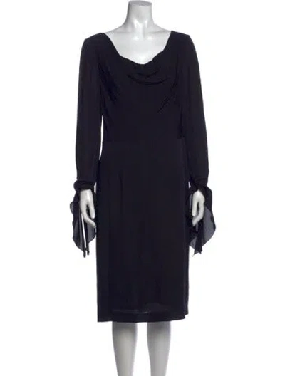 Pre-owned Escada Silk Midi Length Dress In Blue
