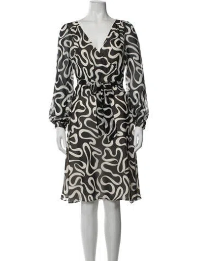 Pre-owned Escada Silk Midi Length Dress In Multicolor