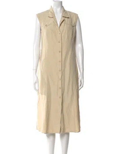 Pre-owned Escada Silk Midi Length Dress In Neutral