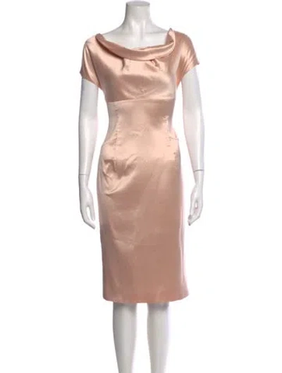 Pre-owned Escada Silk Midi Length Dress In Pink