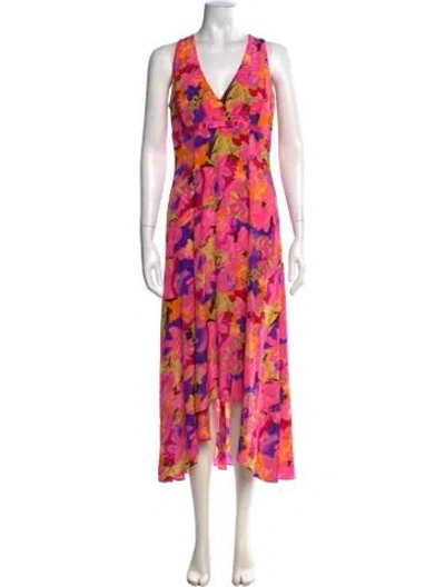 Pre-owned Escada Silk Midi Length Dress In Pink