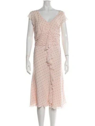 Pre-owned Escada Silk Midi Length Dress In Pink