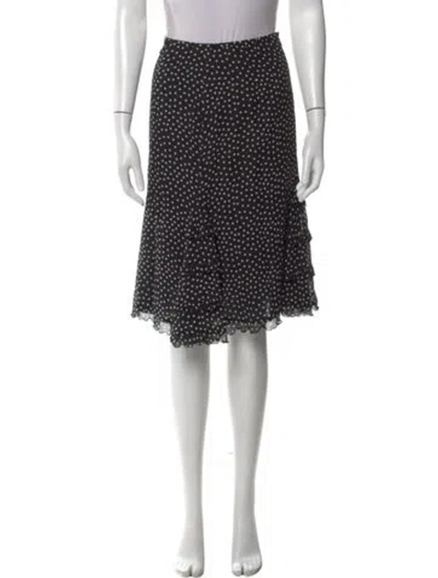 Pre-owned Escada Silk Midi Length Skirt In Black