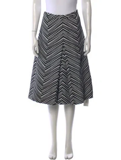 Pre-owned Escada Silk Midi Length Skirt In Black