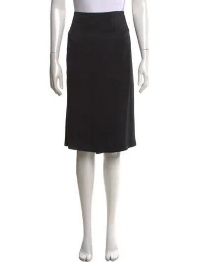 Pre-owned Escada Silk Midi Length Skirt In Black