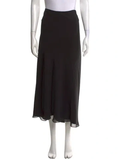 Pre-owned Escada Silk Midi Length Skirt In Black