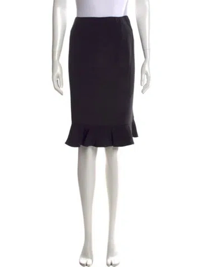 Pre-owned Escada Silk Midi Length Skirt In Black