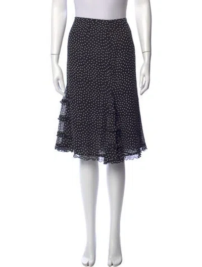 Pre-owned Escada Silk Midi Length Skirt In Black