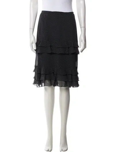 Pre-owned Escada Silk Midi Length Skirt In Black