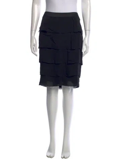 Pre-owned Escada Silk Midi Length Skirt In Blue