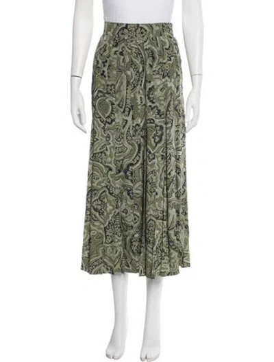 Pre-owned Escada Silk Midi Length Skirt In Green