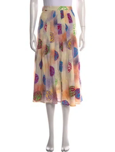 Pre-owned Escada Silk Midi Length Skirt In Multicolor