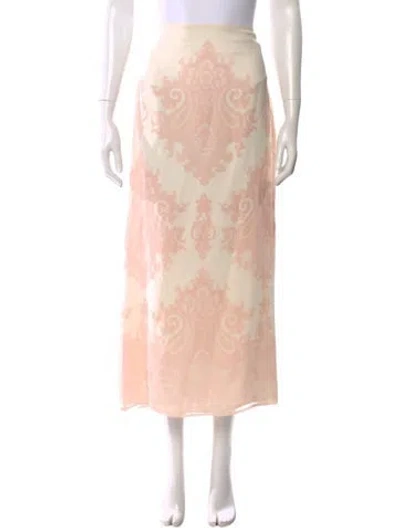Pre-owned Escada Silk Midi Length Skirt In Neutral