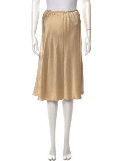Pre-owned Escada Silk Midi Length Skirt In Neutrals