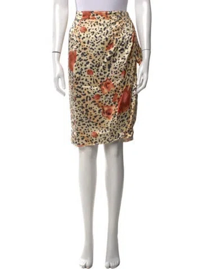 Pre-owned Escada Silk Midi Length Skirt In Neutrals