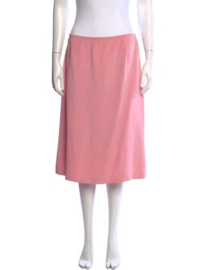 Pre-owned Escada Silk Midi Length Skirt In Pink