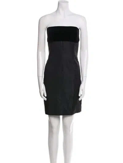 Pre-owned Escada Silk Mini Dress In Black