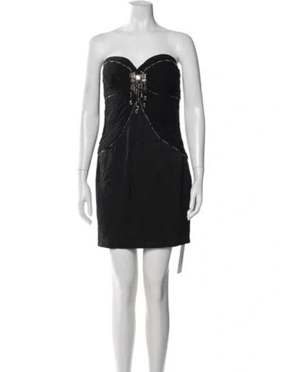 Pre-owned Escada Silk Mini Dress In Black