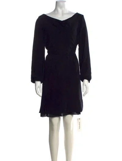 Pre-owned Escada Silk Mini Dress In Black