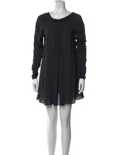Pre-owned Escada Silk Mini Dress In Blue