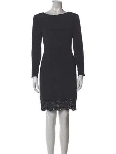 Pre-owned Escada Silk Mini Dress In Gray