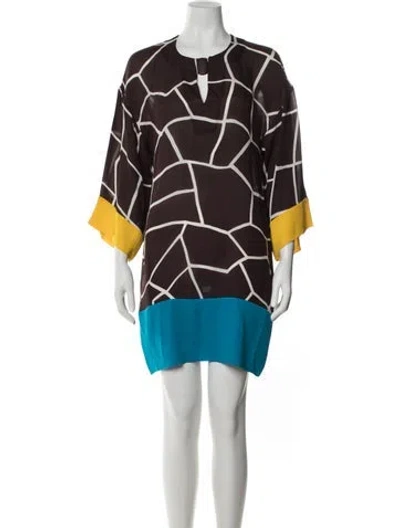 Pre-owned Escada Silk Mini Dress In Multi