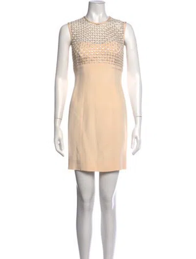 Pre-owned Escada Silk Mini Dress In Neutrals
