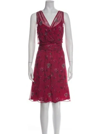 Pre-owned Escada Silk Mini Dress In Red