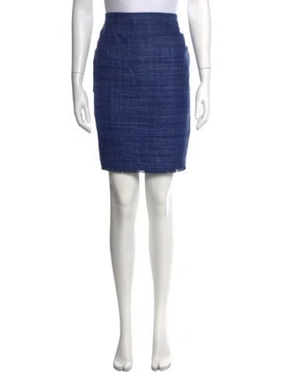 Pre-owned Escada Silk Mini Skirt In Blue