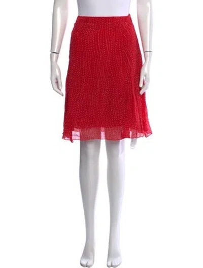 Pre-owned Escada Silk Mini Skirt In Red