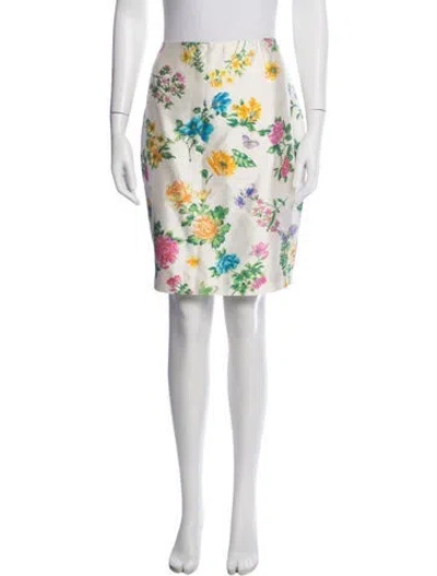 Pre-owned Escada Silk Mini Skirt In White