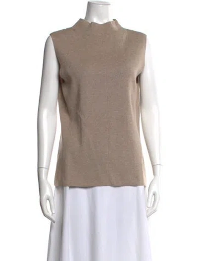 Pre-owned Escada Silk Mock Neck Sweater In Neutral