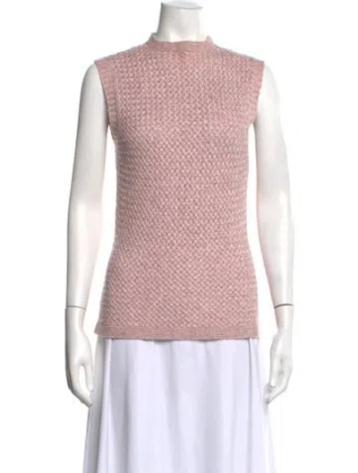 Pre-owned Escada Silk Mock Neck Sweater In Pink