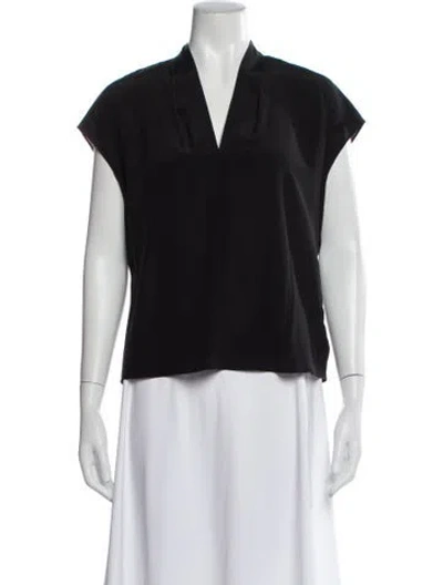Pre-owned Escada Silk Mock Neck Top In Blue